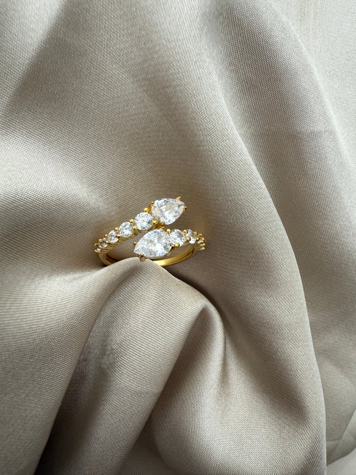 Ella Snake Ring, 925 sterling silver, 18k gold plated