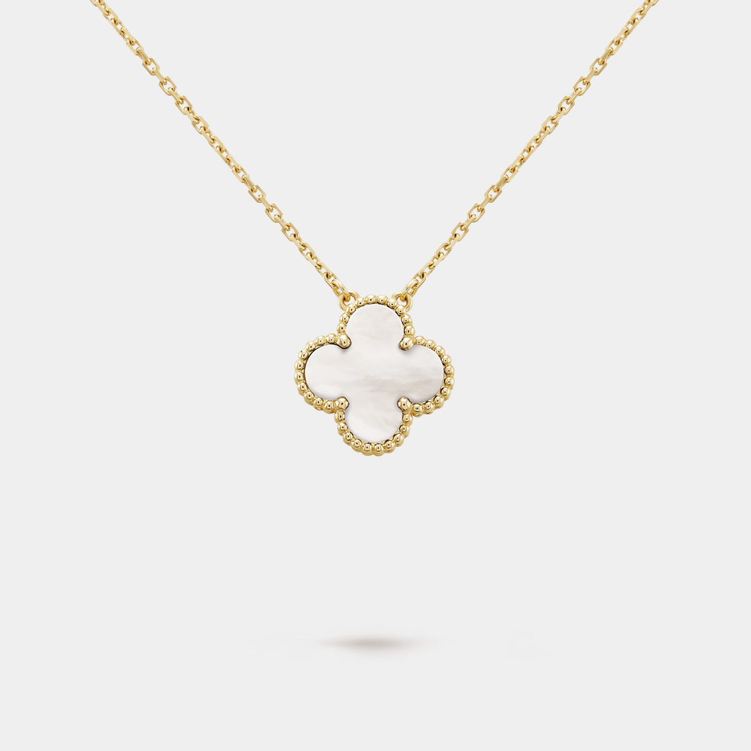 Ella Clover Necklace,18k Gold, Waterproof