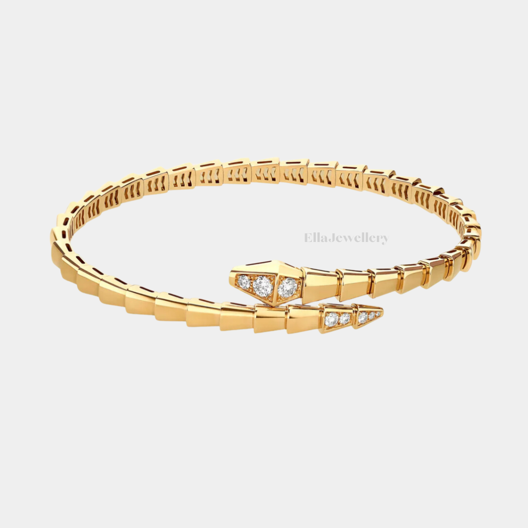 Ella Serpanti Bracelet,18K Yellow Gold Plated, Cubic Zircon