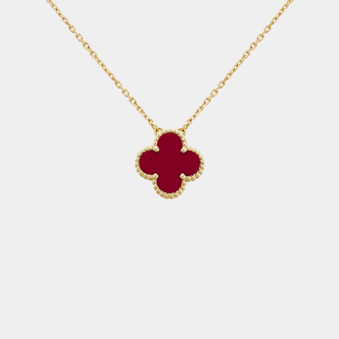 Ella Clover Necklace,18k Gold, Waterproof