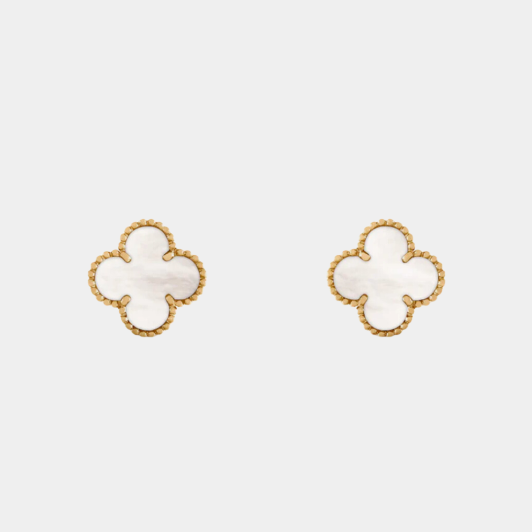 Ella Clover Earrings,18k Gold Plated,Waterproof
