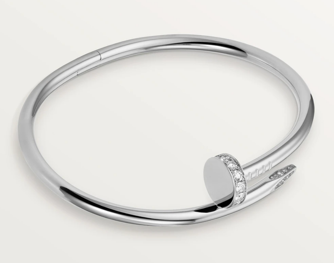 Ella Nail Bracelet,18K White Gold with zircons
