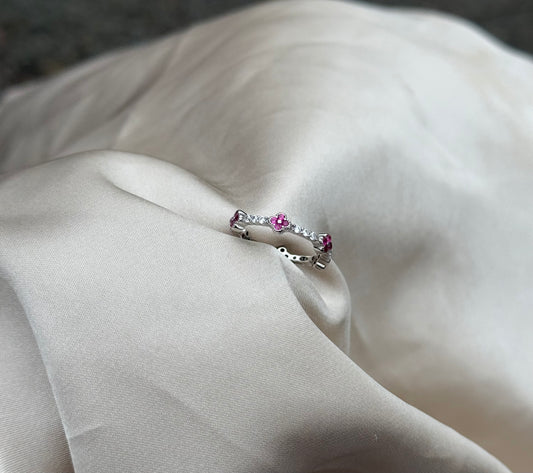 Ella clover Ring, 925 sterling silver, 18k white gold plated