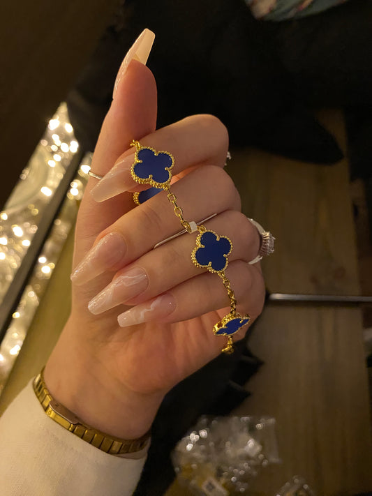 Bracelet trèfle en or Ella, plaqué or 18 carats