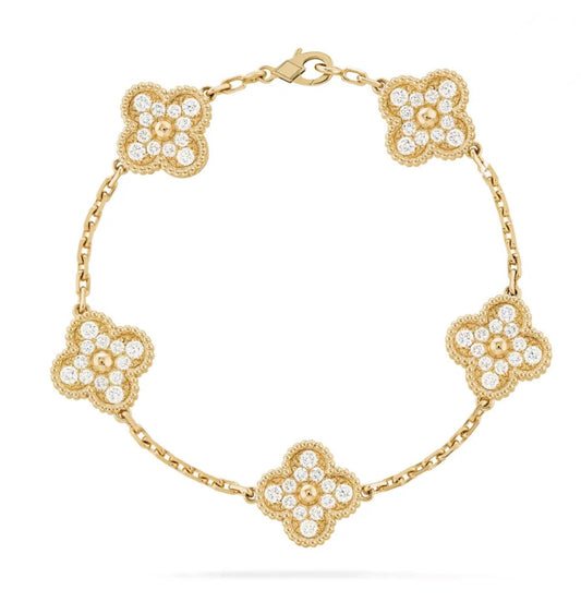 Bracelet Ella Clover, plaqué or 18 carats