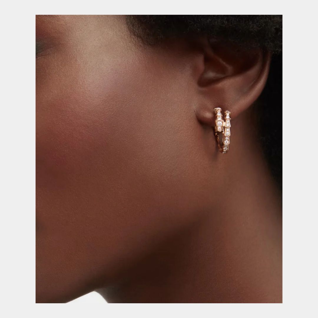 Ella Jewellery Serpenti Earring,18k Rose Gold Plated,Cubic Zircon Paved
