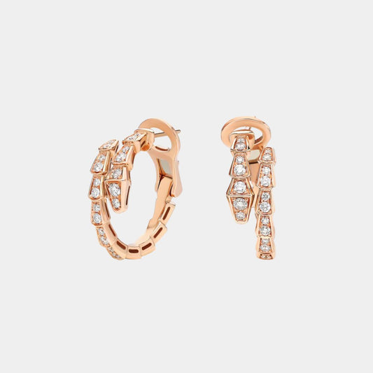 Ella Jewellery Serpenti Earring,18k Rose Gold Plated,Cubic Zircon Paved