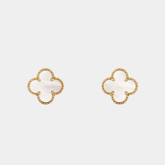Ella Clover Earrings,18k Gold Plated,Waterproof