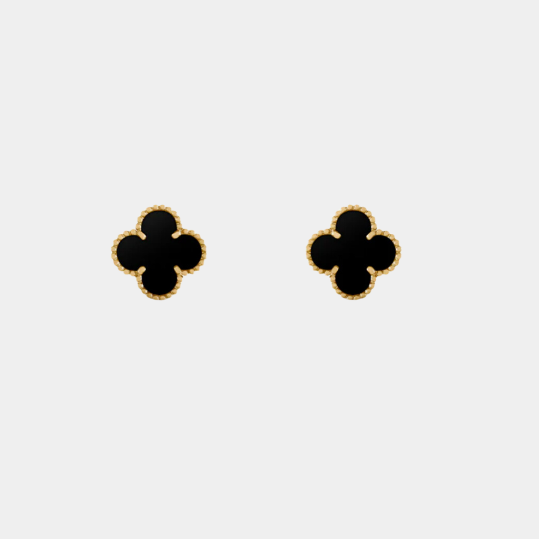 Ella Clover Earrings,18k Gold Plated,Waterproof